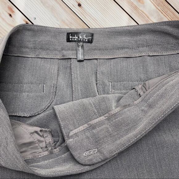 NICOLE MILLER Womens 10 Gray Flare Dress Pant - Picture 3 of 4